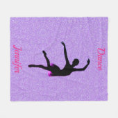 Paarse Glitter Dans Gepersonaliseerde Fleece Deken (Voorkant (Horizontaal))