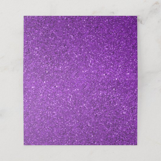 Paarse Glitter Dekentje Plaatskaartje (Buitenkant ongevouwen)