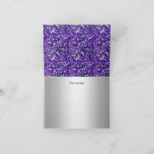 Paarse Glitter & Diamond Tiara bedankkaart (Binnen)