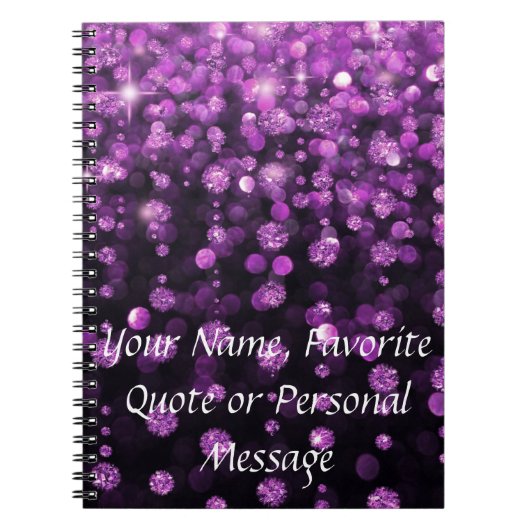 Paarse Glitter Diamonds Notitieboek (Voorkant)