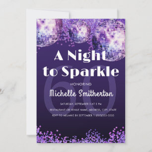 Paarse Glitter Disco Nacht om Glamour te laten Spa Kaart