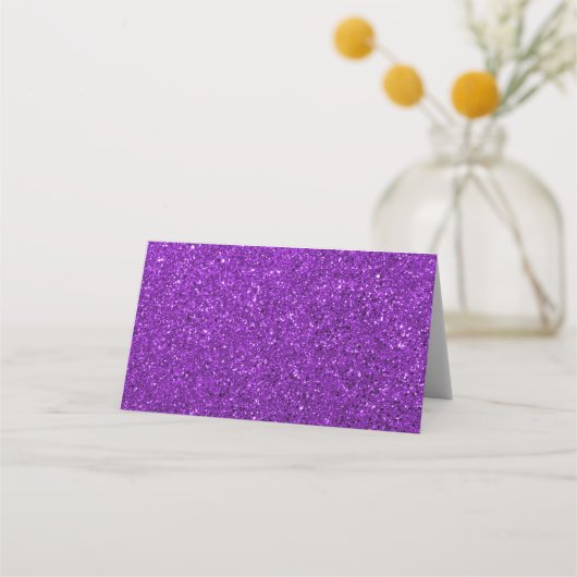 Paarse Glitter Doek Plaatskaartje (Voorkant)