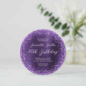 Paarse Glitter Donkere Violet Folie 40e verjaardag Kaart (Staand voorkant)