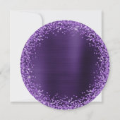 Paarse Glitter Donkere Violet Folie 40e verjaardag Kaart (Achterkant)