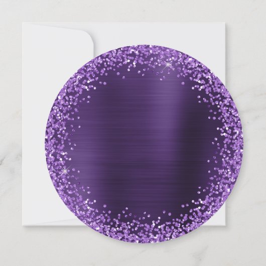 Paarse Glitter Donkere Violet Folie 40e verjaardag Kaart (Achterkant)