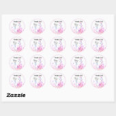 *~* Paarse Glitter Dragon Baby Meisje Dank je Ronde Sticker (Vel)