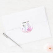 *~* Paarse Glitter Dragon Baby Meisje Dank je Ronde Sticker (Envelop)