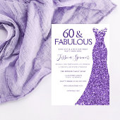 Paarse Glitter Dress Womans 60e verjaardag Kaart