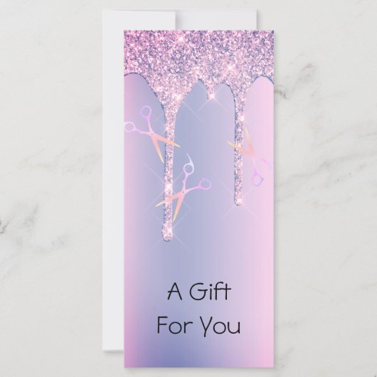 Paarse glitter drijft holografisch schaar haar (Voorkant)