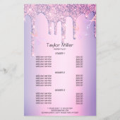 Paarse glitter drijft holografisch schaar haar flyer (Voorkant)