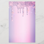 Paarse glitter drijft holografisch schaar haar flyer (Achterkant)