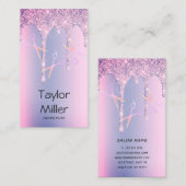 Paarse glitter drijft holografisch schaar haar visitekaartje (Voorkant / Achterkant)