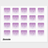 Paarse Glitter Drip 30e Verjaardag Bedankt Vierkante Sticker (Vel)