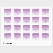 Paarse Glitter Drip 30e Verjaardagsfeest Dank Je Vierkante Sticker (Vel)