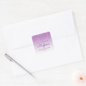 Paarse Glitter Drip 30e Verjaardagsfeest Dank Je Vierkante Sticker (Envelop)