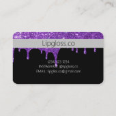 Paarse Glitter Drip Credit Kaart Visitekaartje (Achterkant)