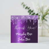 PAARSE GLITTER DRIP ELEGANT MONOGRAM KAART (Staand voorkant)