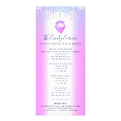 Paarse glitter Drip Strawberry Sweets Dessert Menu (Voorkant)