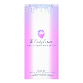 Paarse glitter Drip Strawberry Sweets Dessert Menu (Achterkant)