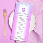 Paarse glitter Drip Strawberry Sweets Dessert Menu