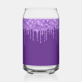 Paarse Glitter Drips 21e Verjaardag Blikvorm Glas (Achterkant)