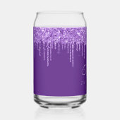 Paarse Glitter Drips 21e Verjaardag Blikvorm Glas (Rechts)