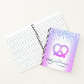 Paarse Glitter Drips Bakkerij Catering Pastry Chef Notitieboek (Binnen)