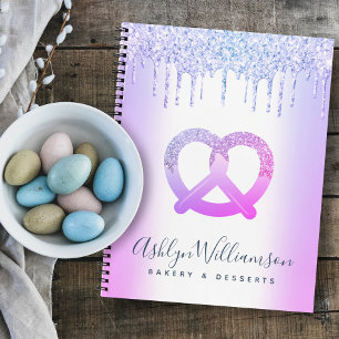 Paarse Glitter Drips Bakkerij Catering Pastry Chef Notitieboek