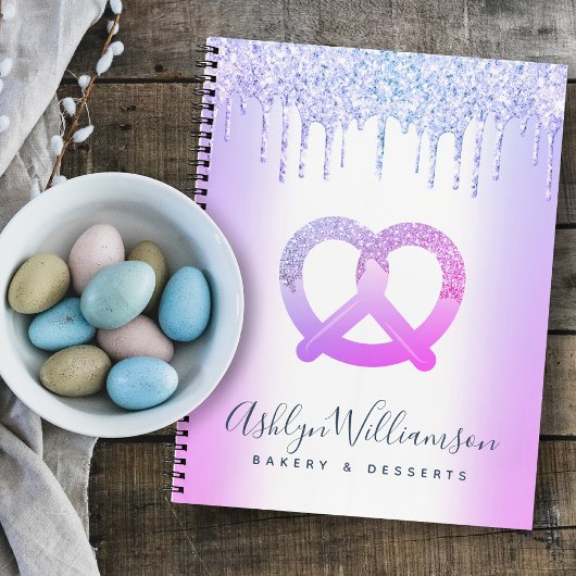 Paarse Glitter Drips Bakkerij Catering Pastry Chef Notitieboek