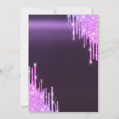 Paarse Glitter Drips Dress 18e Verjaardagsfeest Kaart (Achterkant)