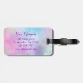 Paarse Glitter Drivers, Iridescent, Naam en Monogr Bagagelabel (Achterkant horizontaal)