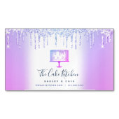 Paarse Glitter Drivers koekjes bakkerij Chef Chic Magnetisch Visitekaartje (Voorkant)