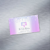 Paarse Glitter Drivers koekjes bakkerij Chef Chic Magnetisch Visitekaartje (Voorbeeld)