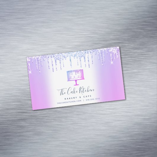 Paarse Glitter Drivers koekjes bakkerij Chef Chic Magnetisch Visitekaartje (Voorbeeld)