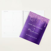 Paarse Glitter Druppelende Afspraak Planner (Display)