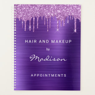 Paarse Glitter Druppelende Afspraak Planner