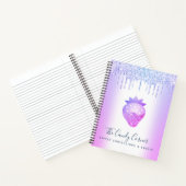 Paarse Glitter Druppels Aardbei Snoep Snoepjes Notitieboek (Binnen)