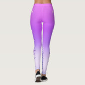 Paarse Glitter Druppels Broek Leggings (Achterkant)
