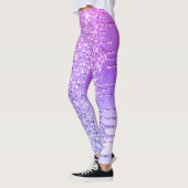 Paarse Glitter Druppels Broek Leggings (Links)