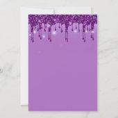 Paarse glitter druppels lief zestien verjaardagsfe kaart (Achterkant)