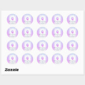 Paarse glitter druppelt aardbeibesthoudende zoetst ronde sticker (Vel)