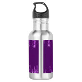 Paarse glitter druppelt monogram naam waterfles (Achterkant)