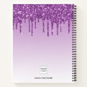 Paarse glitter druppelt violet notitieboek (Achterkant)