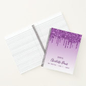 Paarse glitter druppelt violet notitieboek (Binnen)