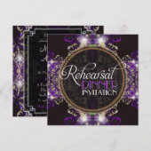 Paarse Glitter Eet Proefbruiloft Uitnodigingen (Voorkant / Achterkant)