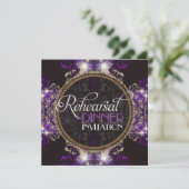 Paarse Glitter Eet Proefbruiloft Uitnodigingen (Staand voorkant)