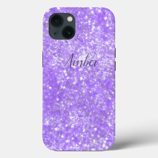 Paarse Glitter Elegant Persoonlijk Case-Mate iPhone Case (Achterkant)