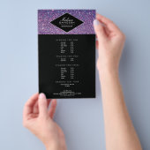 Paarse Glitter en Glamor Beauty Flyer (Hand)