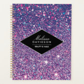 Paarse Glitter en Glamour Afsprakenboek Planner (Voorkant)