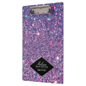Paarse Glitter en Glamour Beauty gepersonaliseerd Klembord (Links)